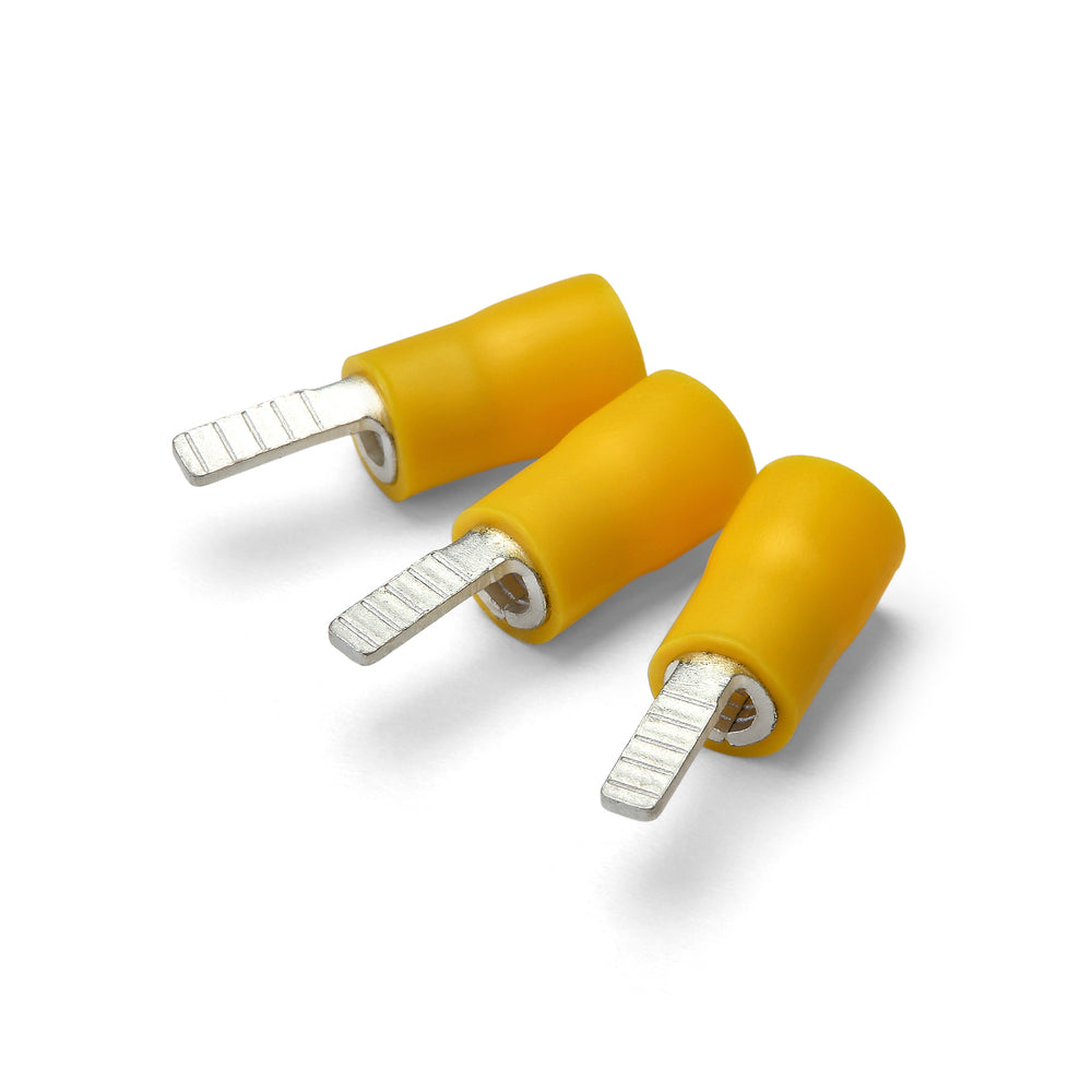Terminal de cuchilla amarillo de 10 mm - Paquete de 100