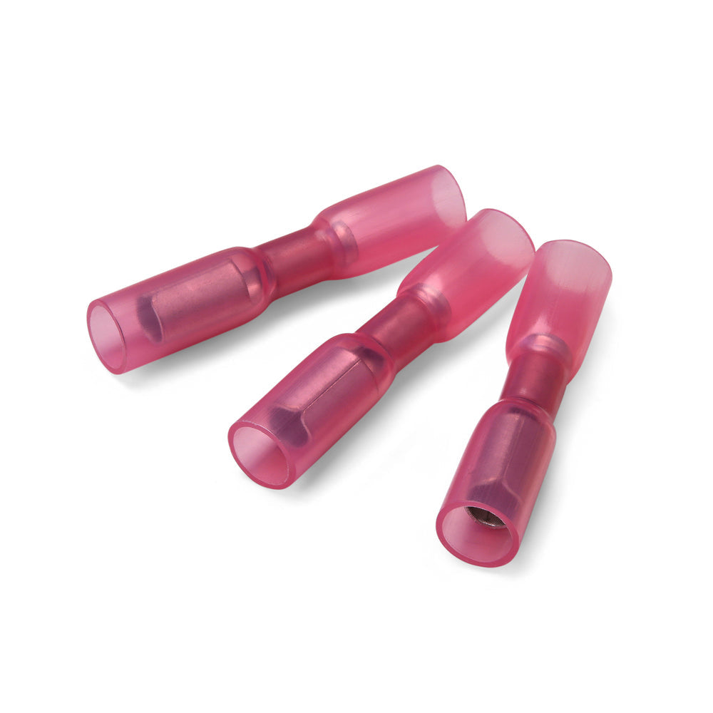 Terminal Termorretráctil Hembra 4mm Rojo - Paquete de 100
