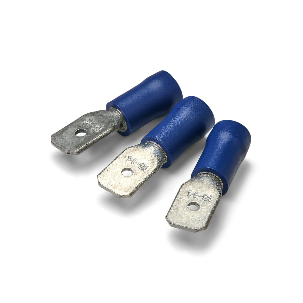 6,3 x 0,8 mm blaue männliche Steckklemme - Packung mit 100 Stück