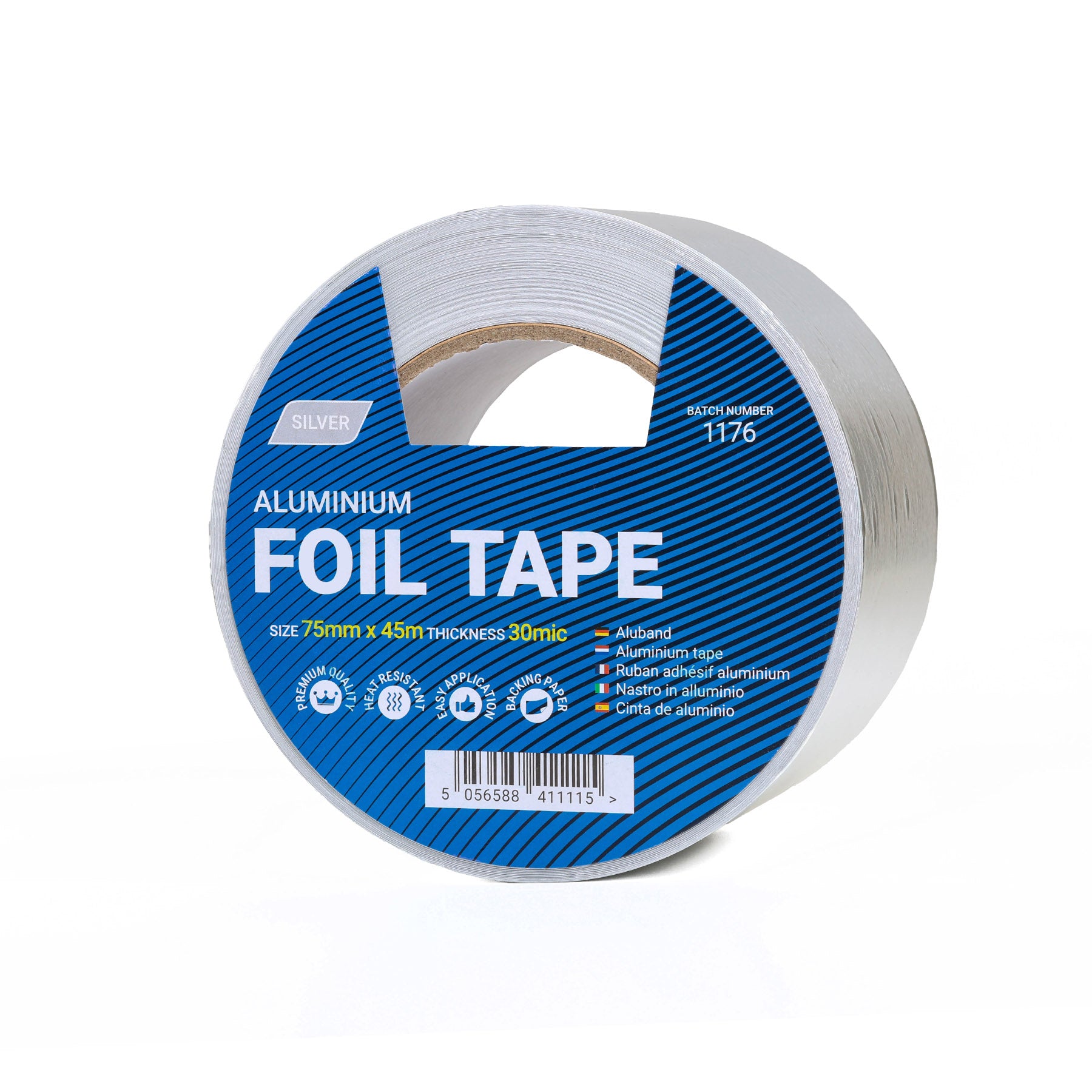 Aluminiumsfolietape - 75 mm x 45 m rulle