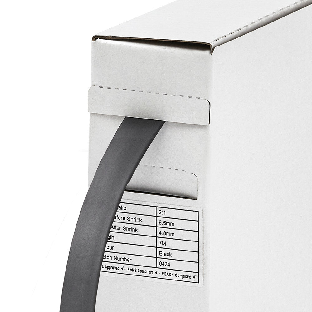 Tubi termorestringenti neri a parete singola 2:1 - Scatola dispenser