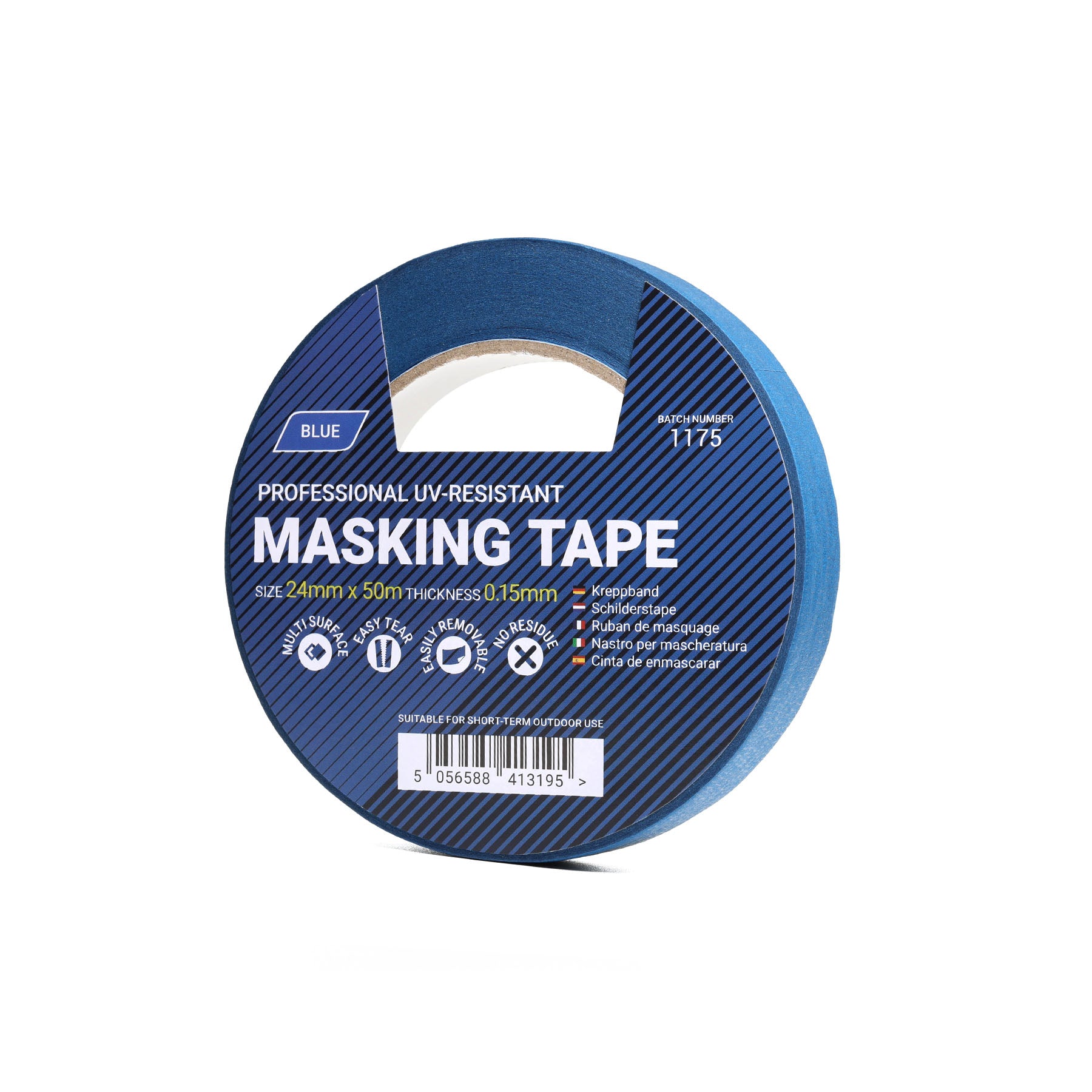 Niebieska taśma maskująca odporna na promieniowanie UV - 24 mm x 50 m
