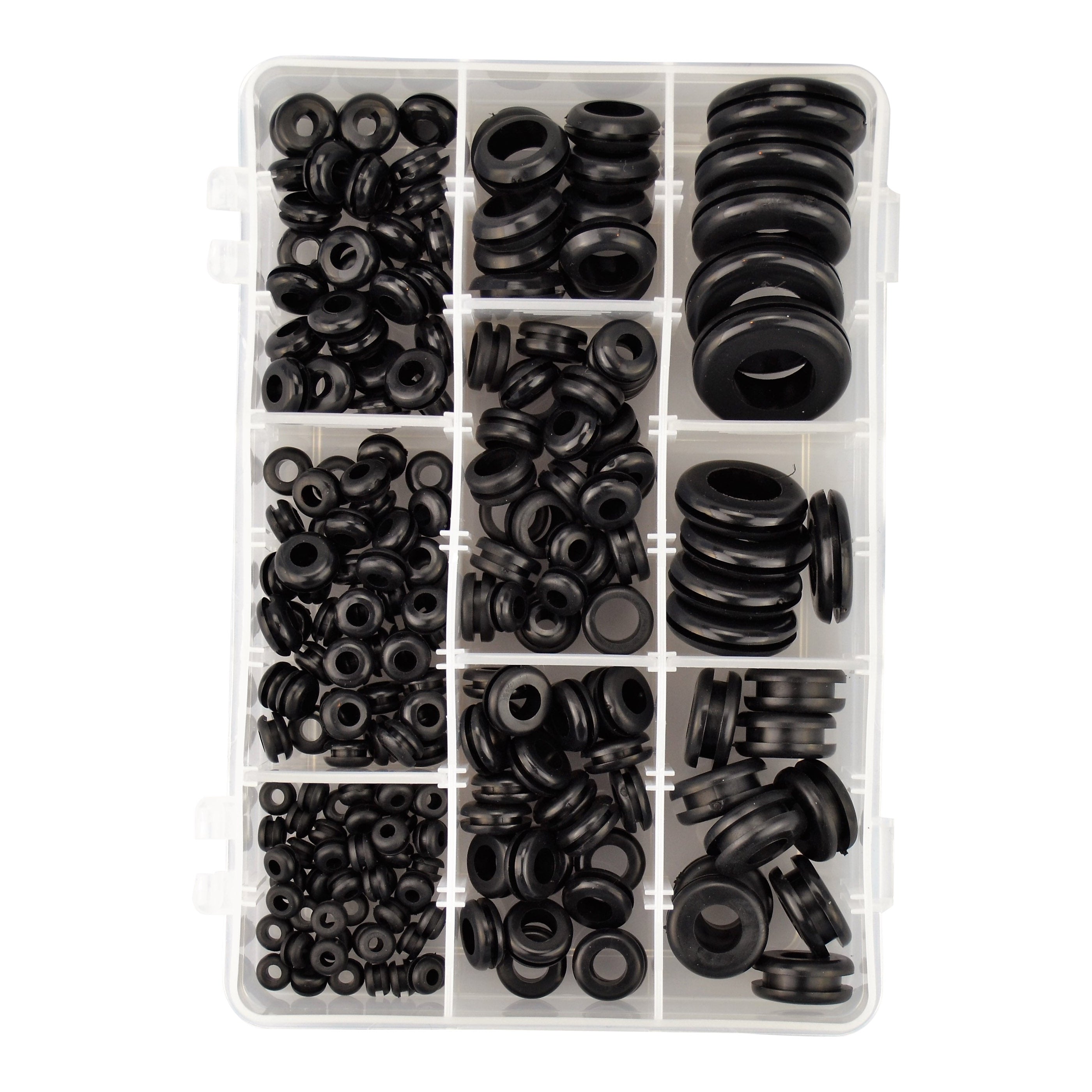 Open Rubber Grommet Assortment Kit - 210pcs Total