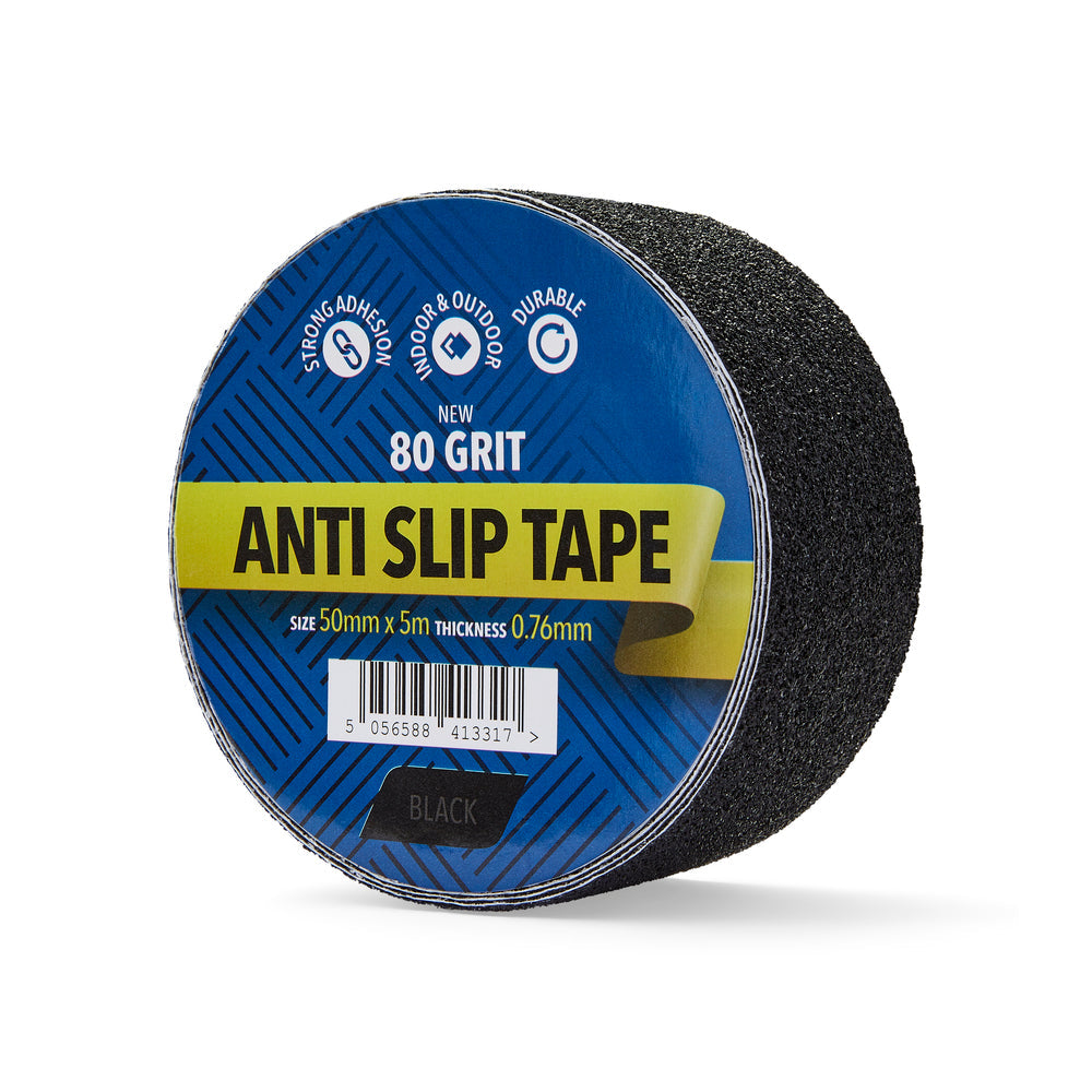 50mm x 5m Black Anti-Slip Tape - 1 Roll