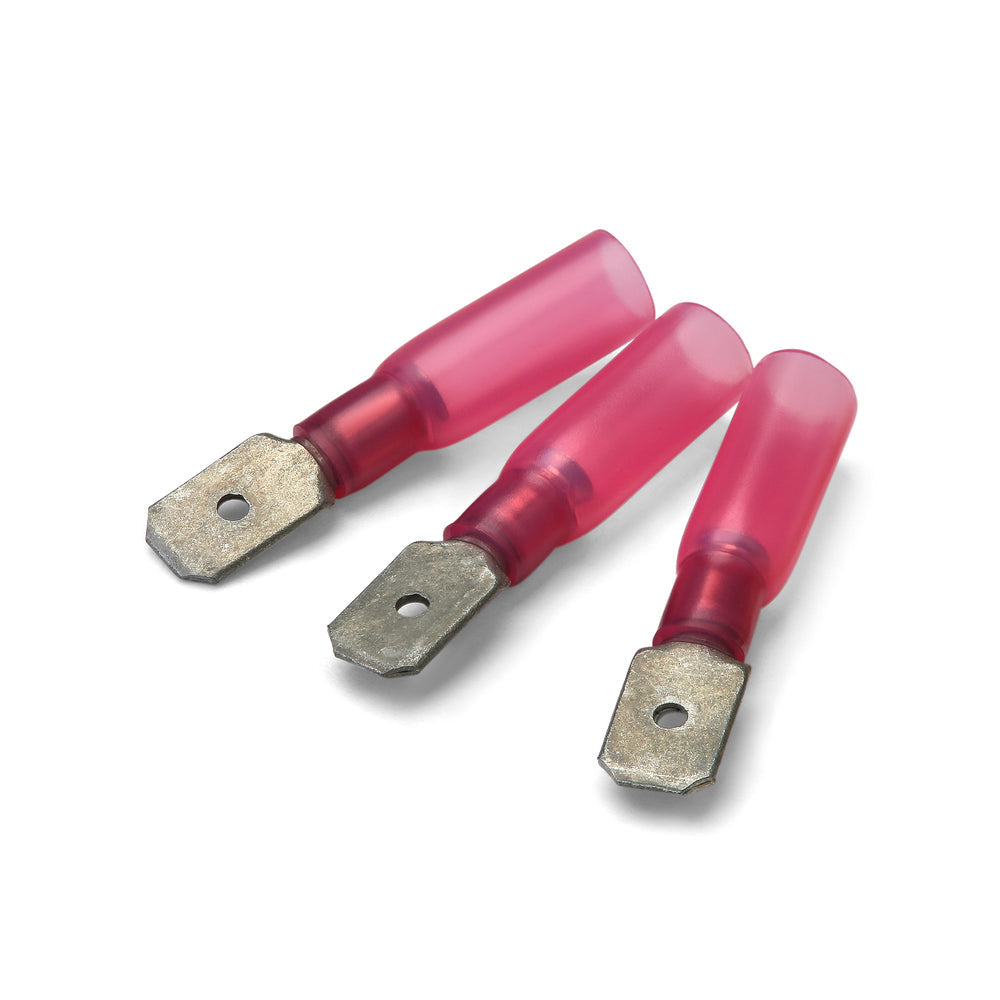 Borne mâle à enfoncer 6,3 x 0,8 mm rouge thermorétractable - Paquet de 100