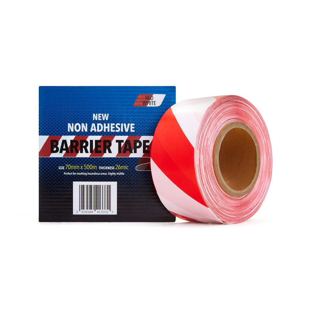 Barrier Tape - Red & White - 70 mm x 500 m