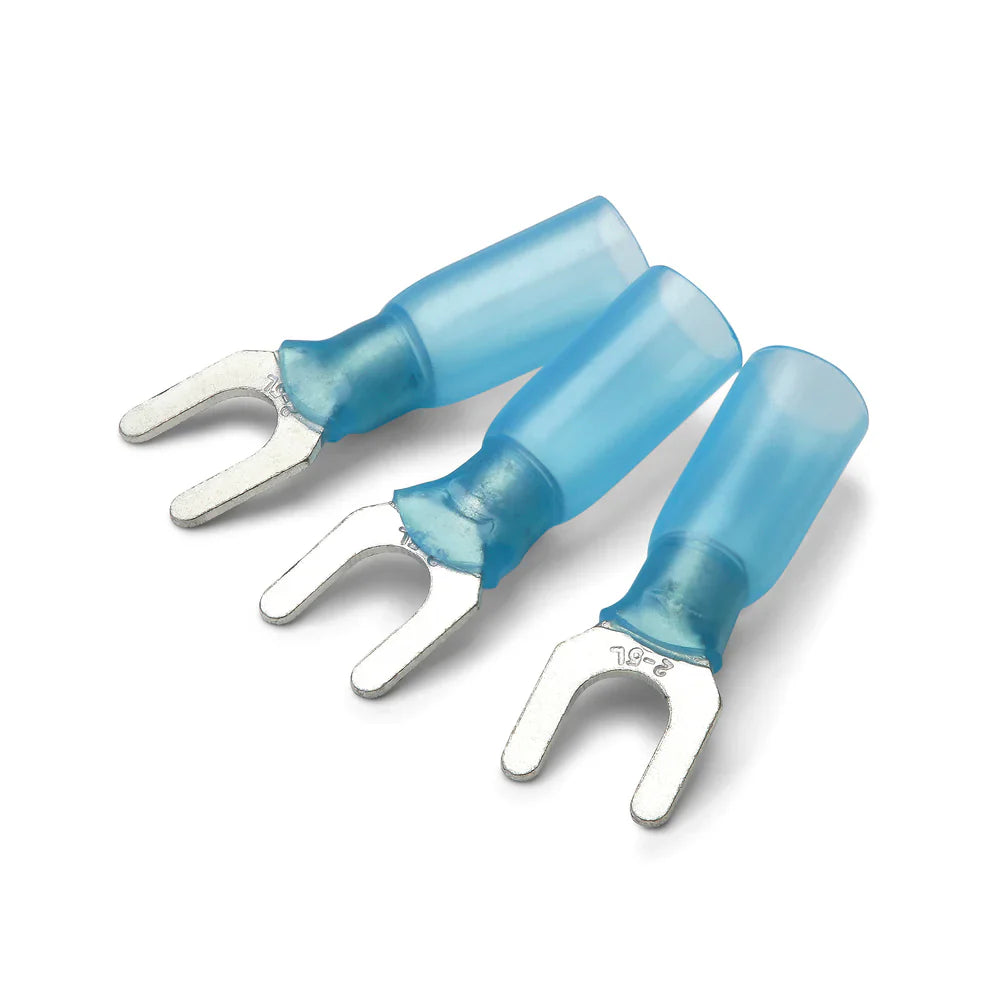 Blue Heat Shrink Fork Terminal - Insulated - Pack of 100