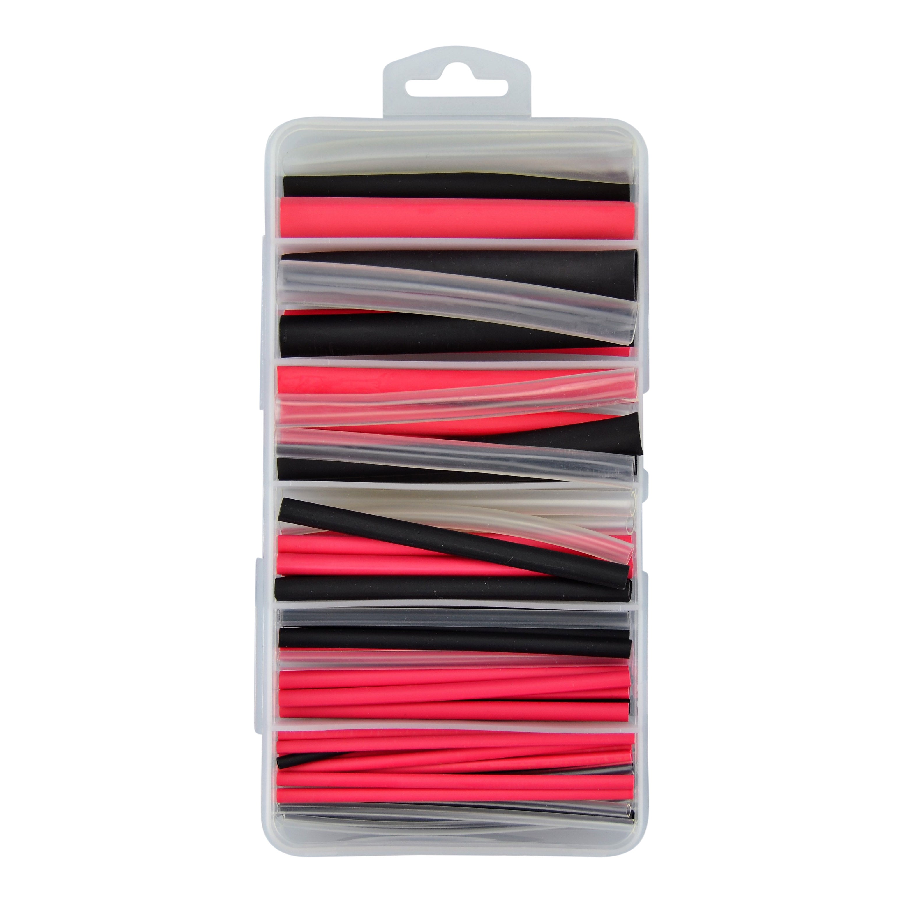 3:1 Adhesive-Lined Black, Red & Transparent Heat Shrink Assortment Kit - 87 Pcs Total