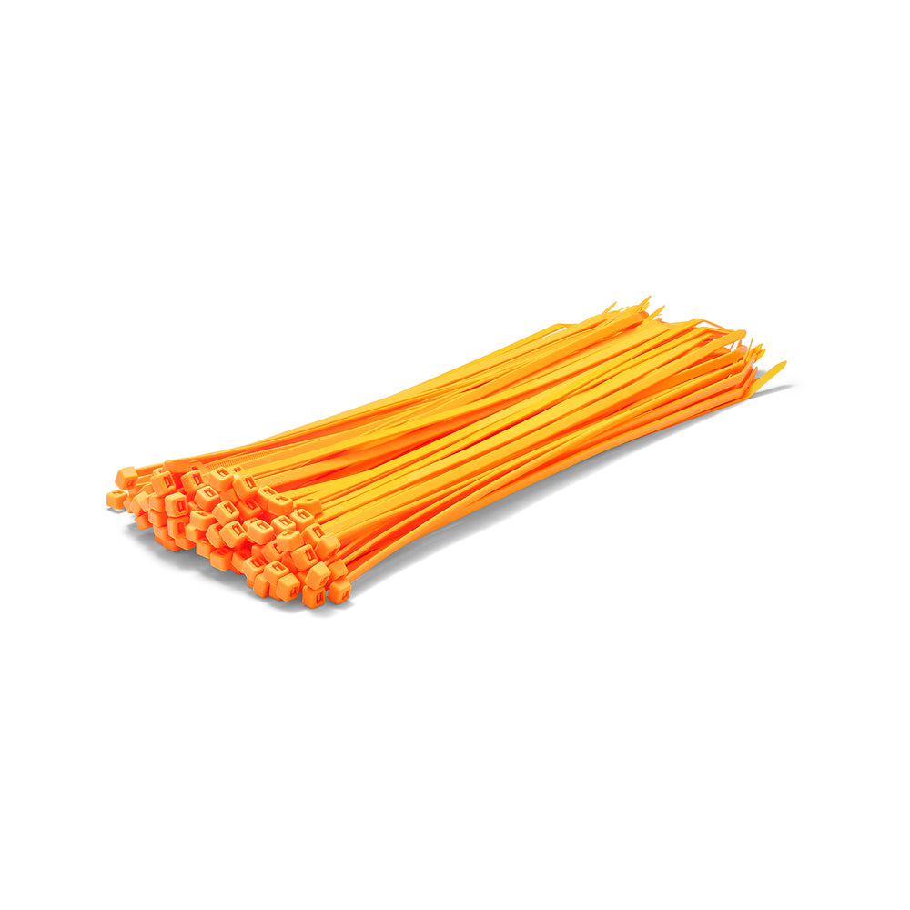 Colliers de serrage orange fluo - Paquet de 100