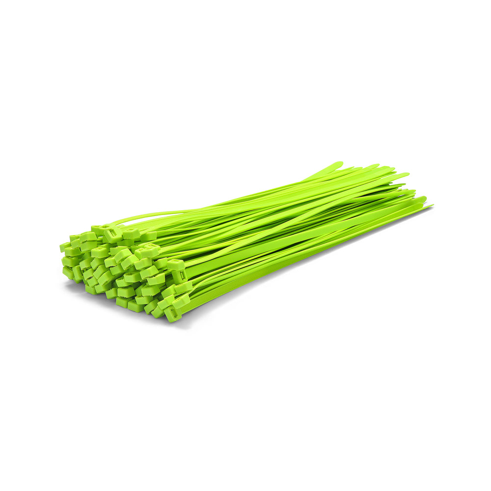 Neon Green Cable Ties - Pack of 100