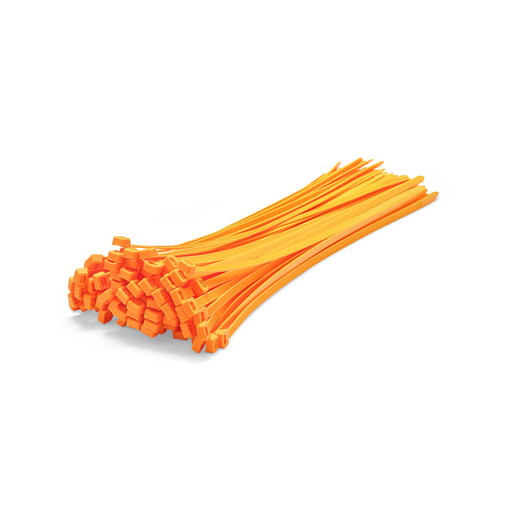 Neon Orange Cable Ties - Pack of 100