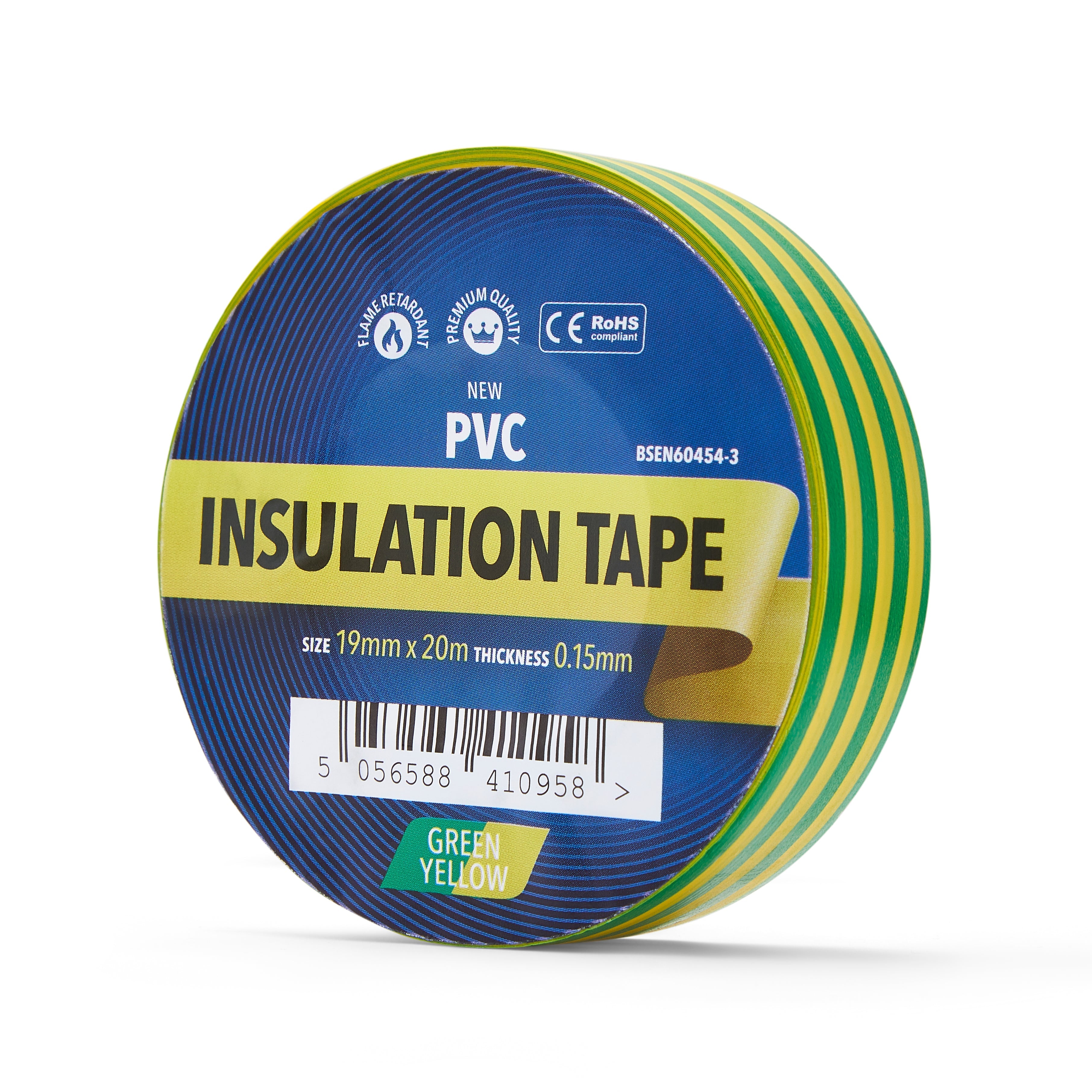 PVC Insulation Tape - Green & Yellow (Earth)