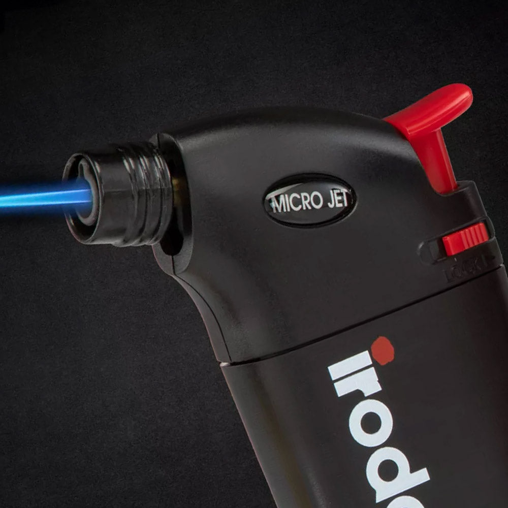 Iroda Micro-Jet Torch with Adjustable Flame - Closeup - Kabelbinders.com