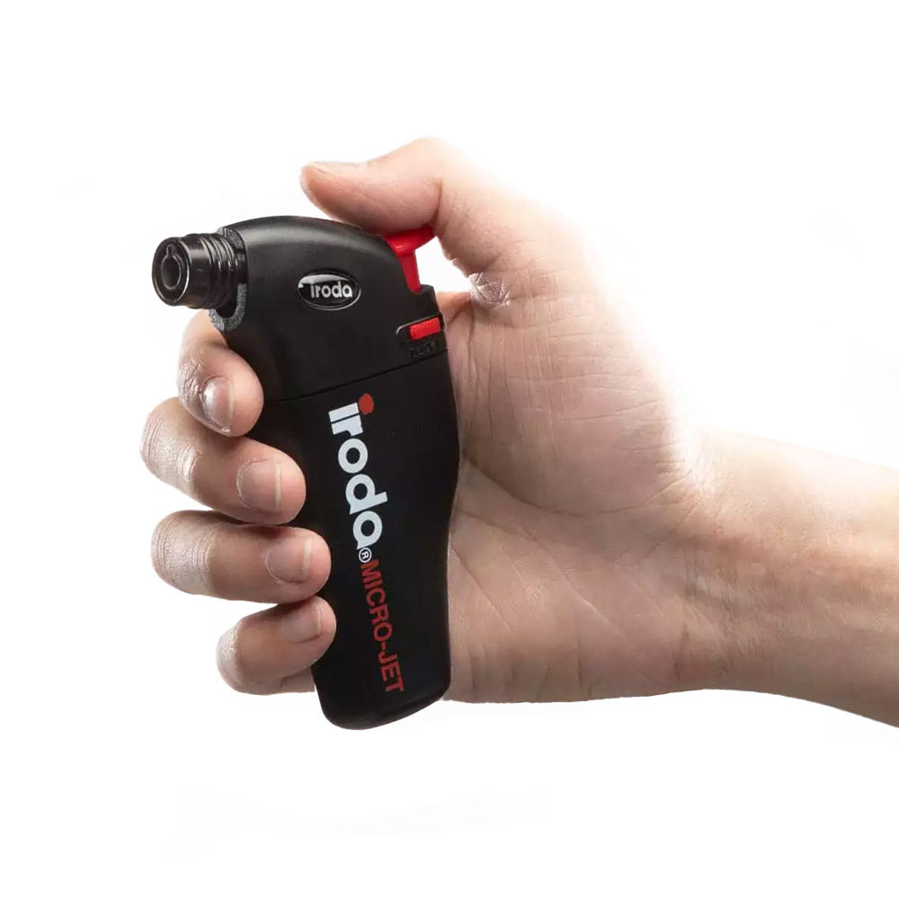 Iroda Micro-Jet Torch with Adjustable Flame - Size Illustration - Kabelbinders.com