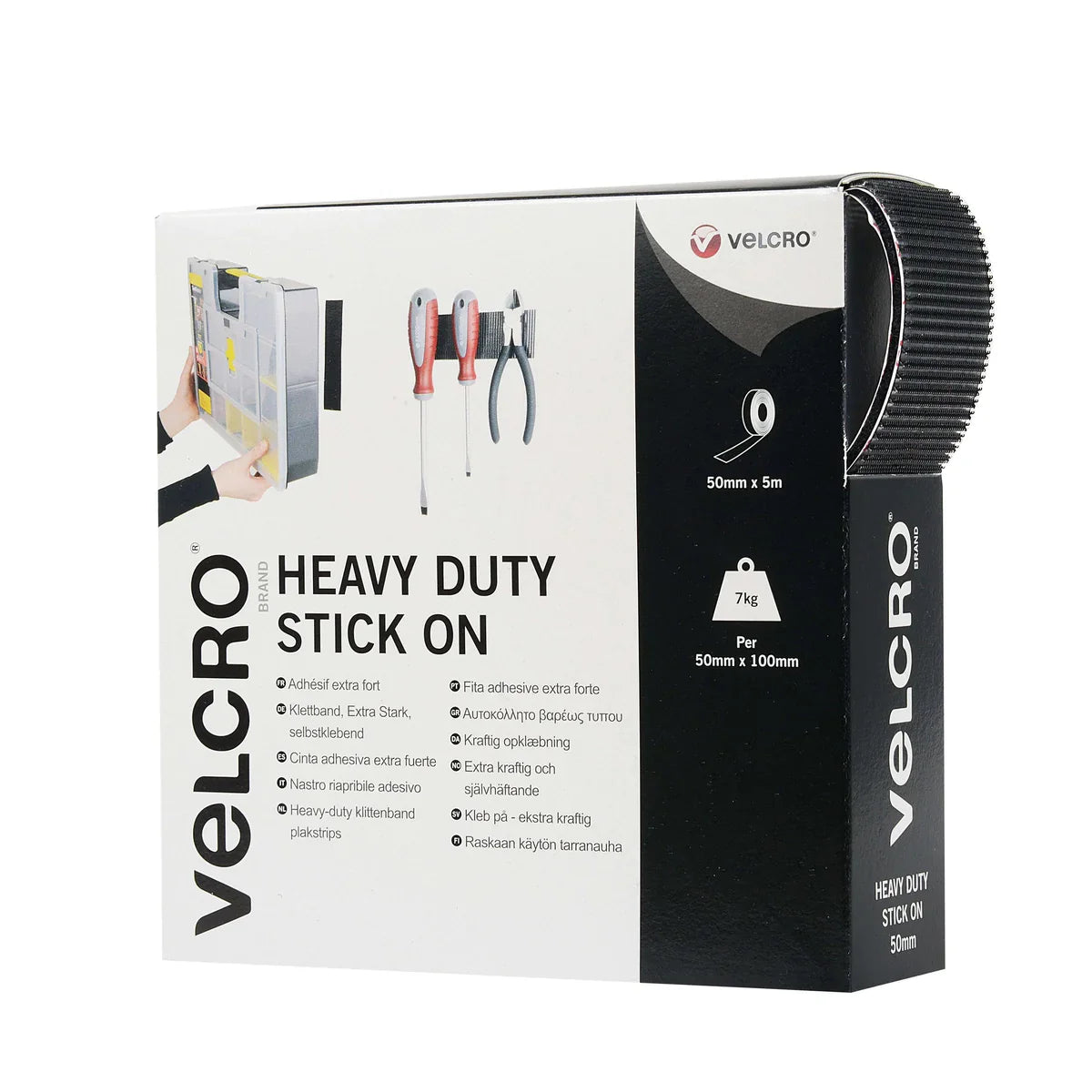 VELCRO® Heavy Duty Stick On zelfklevende klittenband - 50 mm - 5 m rol