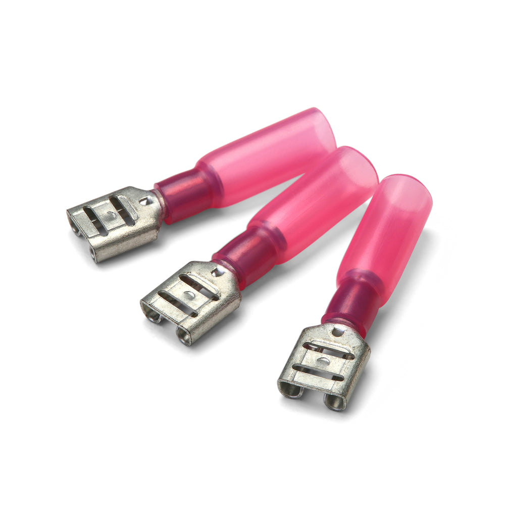 6.3 x 0.8mm Rouge Thermorétractable Borne femelle à enfoncer - Paquet de 100