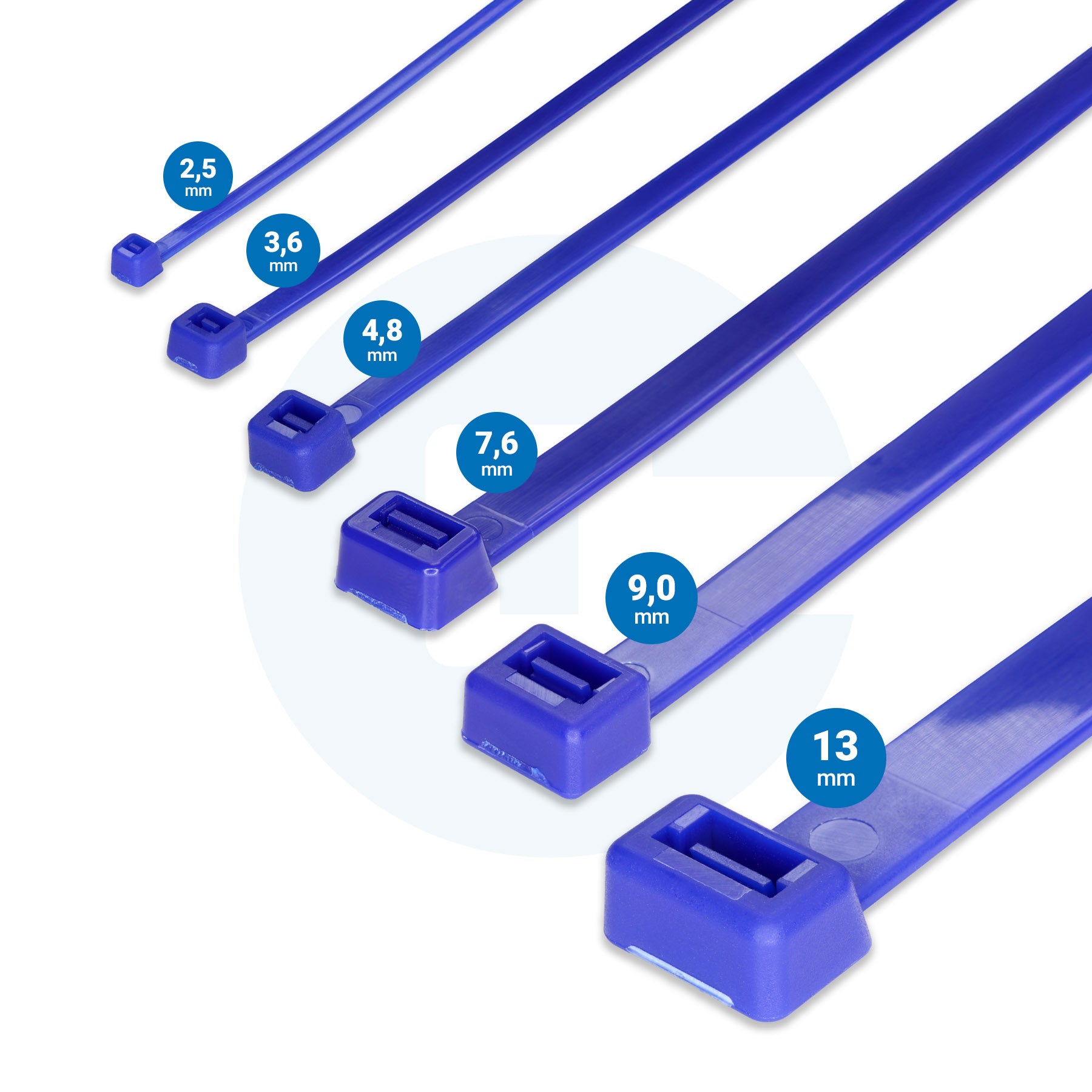 Blaue Kabelbinder - Packung mit 100 Stück