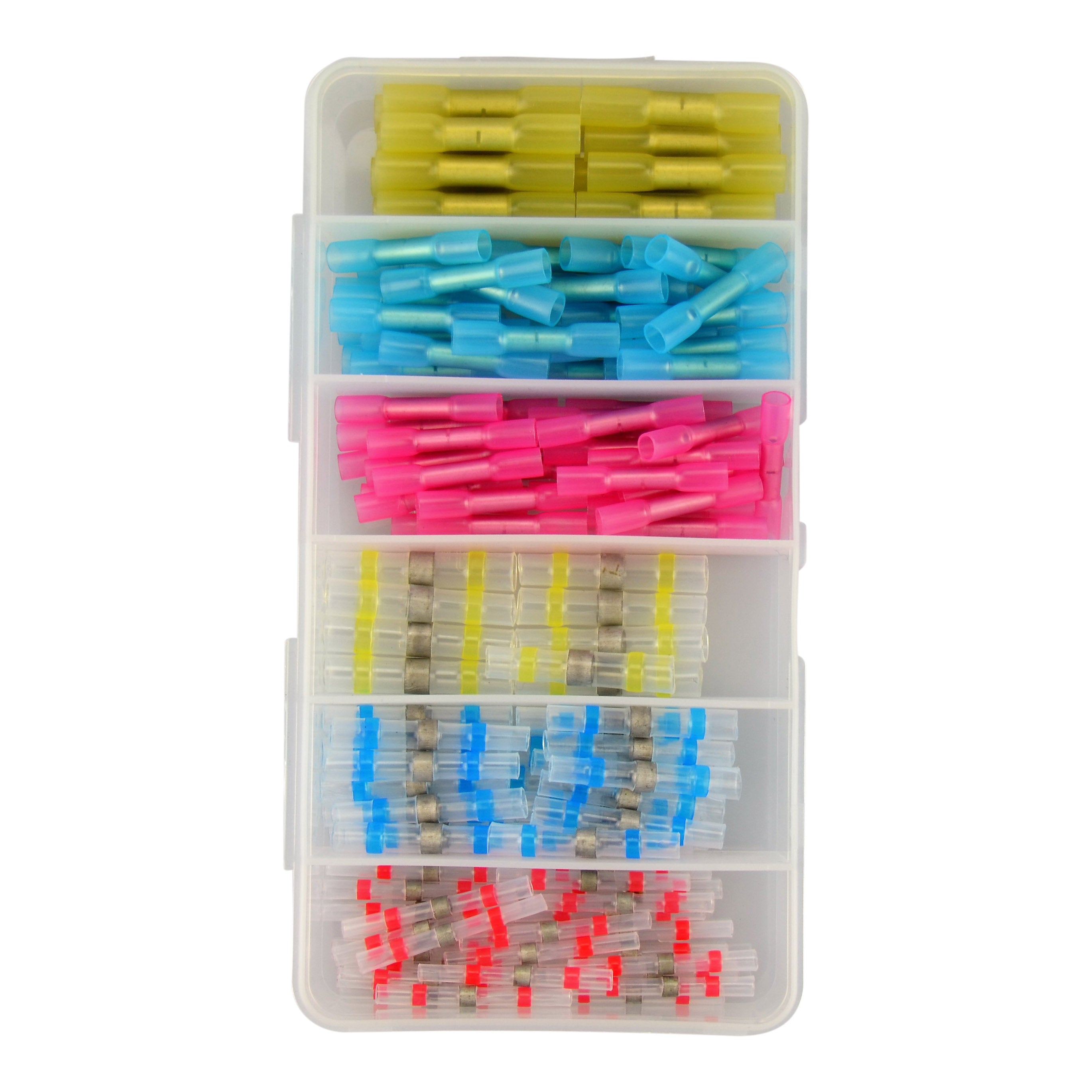 Red, Blue & Yellow Heat Shrink & Solder Butt Connector Assortment Kit - 150pcs Total