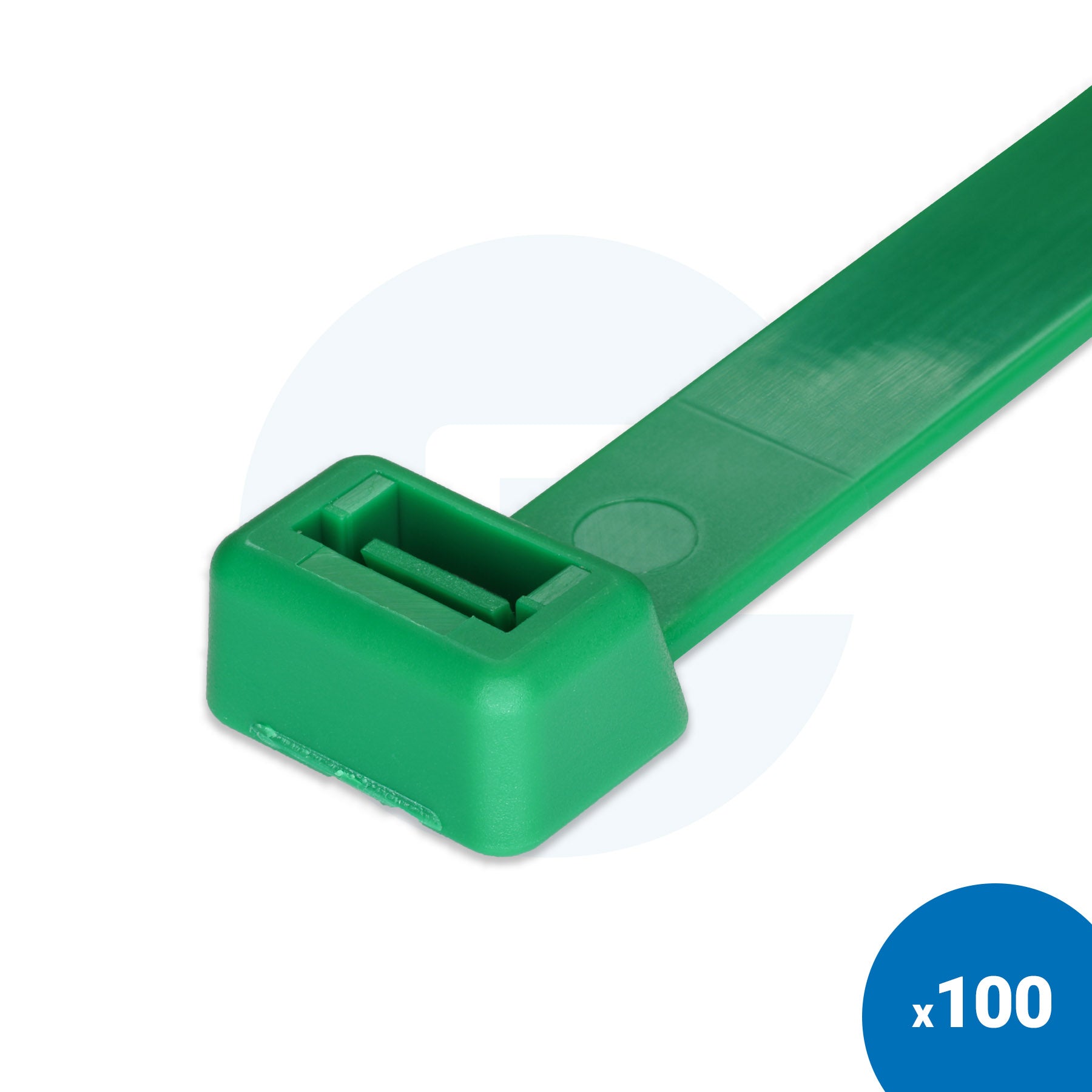 Zielone opaski zaciskowe - Opakowanie 100 szt.