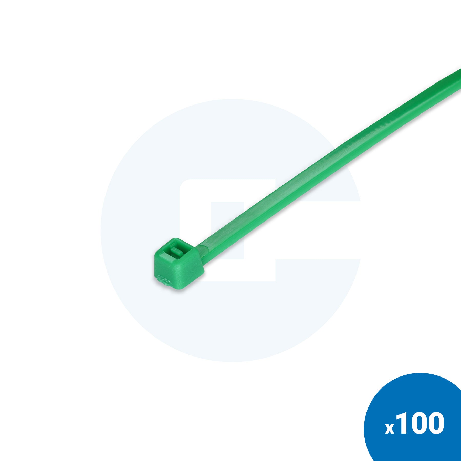 Zielone opaski zaciskowe - Opakowanie 100 szt.