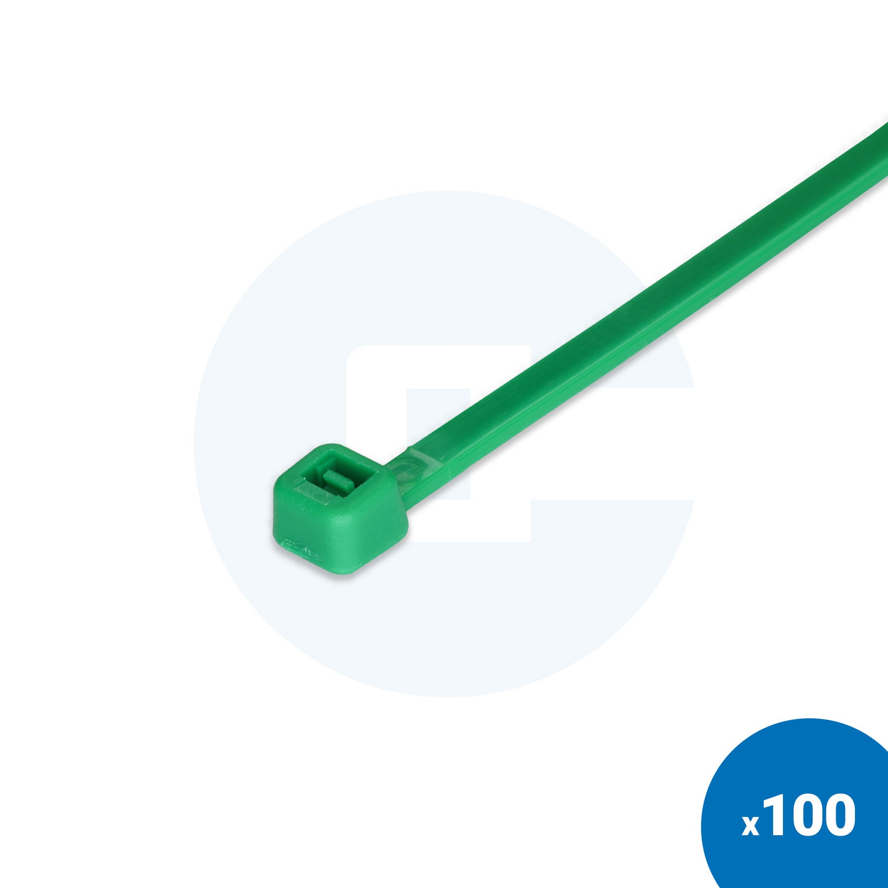 Zielone opaski zaciskowe - Opakowanie 100 szt.