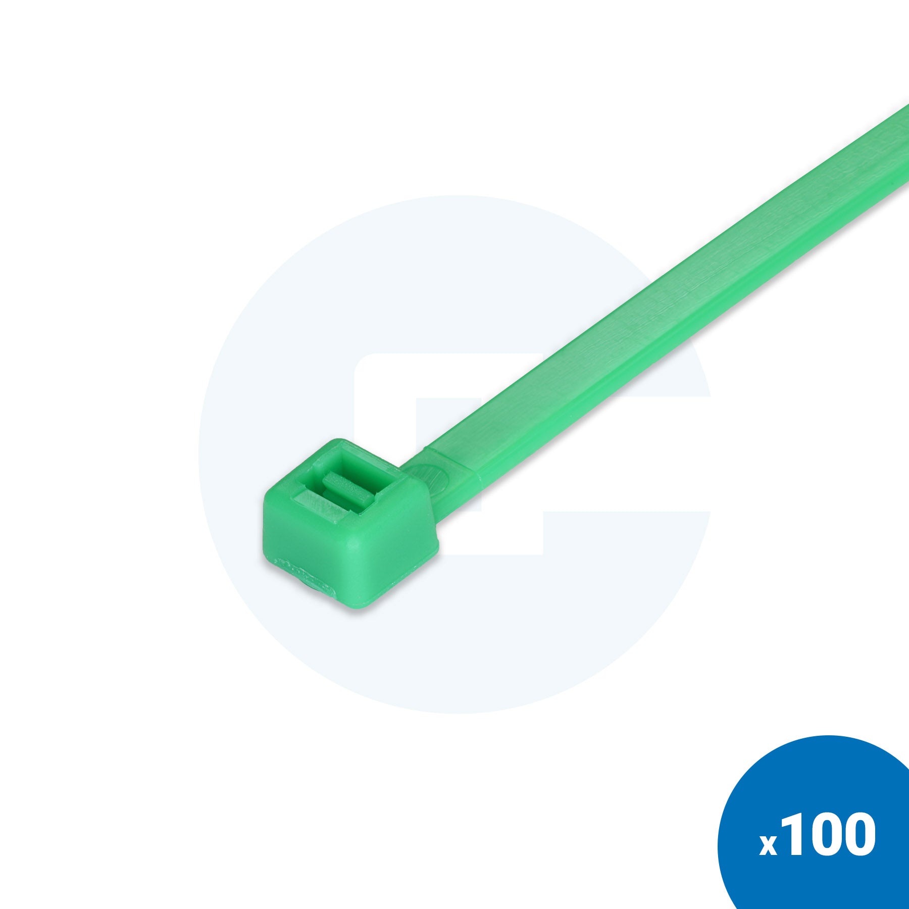 Zielone opaski zaciskowe - Opakowanie 100 szt.