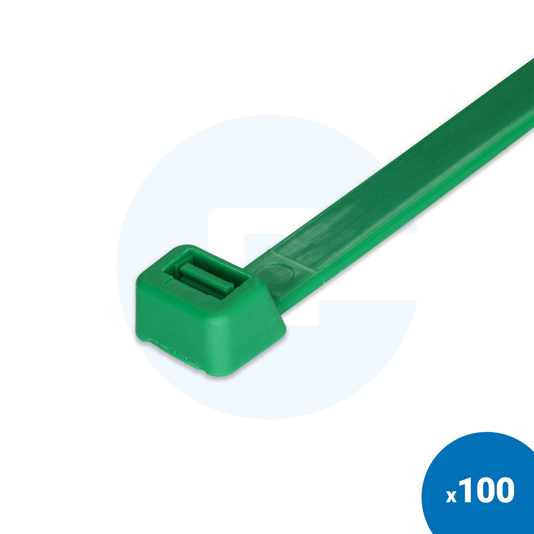 Zielone opaski zaciskowe - Opakowanie 100 szt.