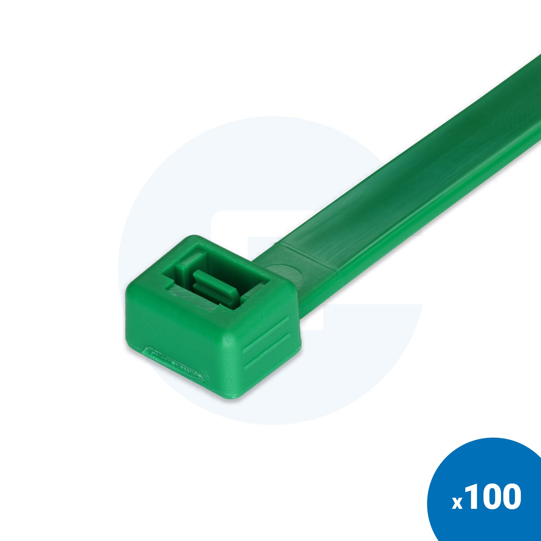Zielone opaski zaciskowe - Opakowanie 100 szt.