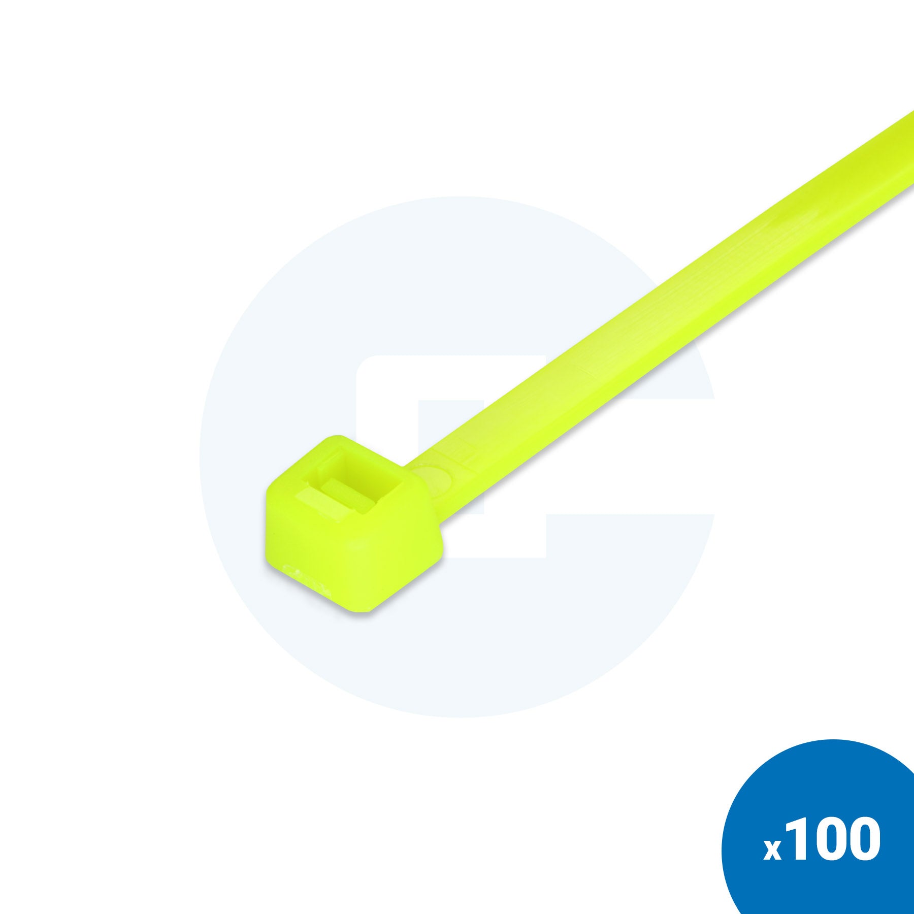 Neonowo zielone opaski zaciskowe - Opakowanie 100 szt.