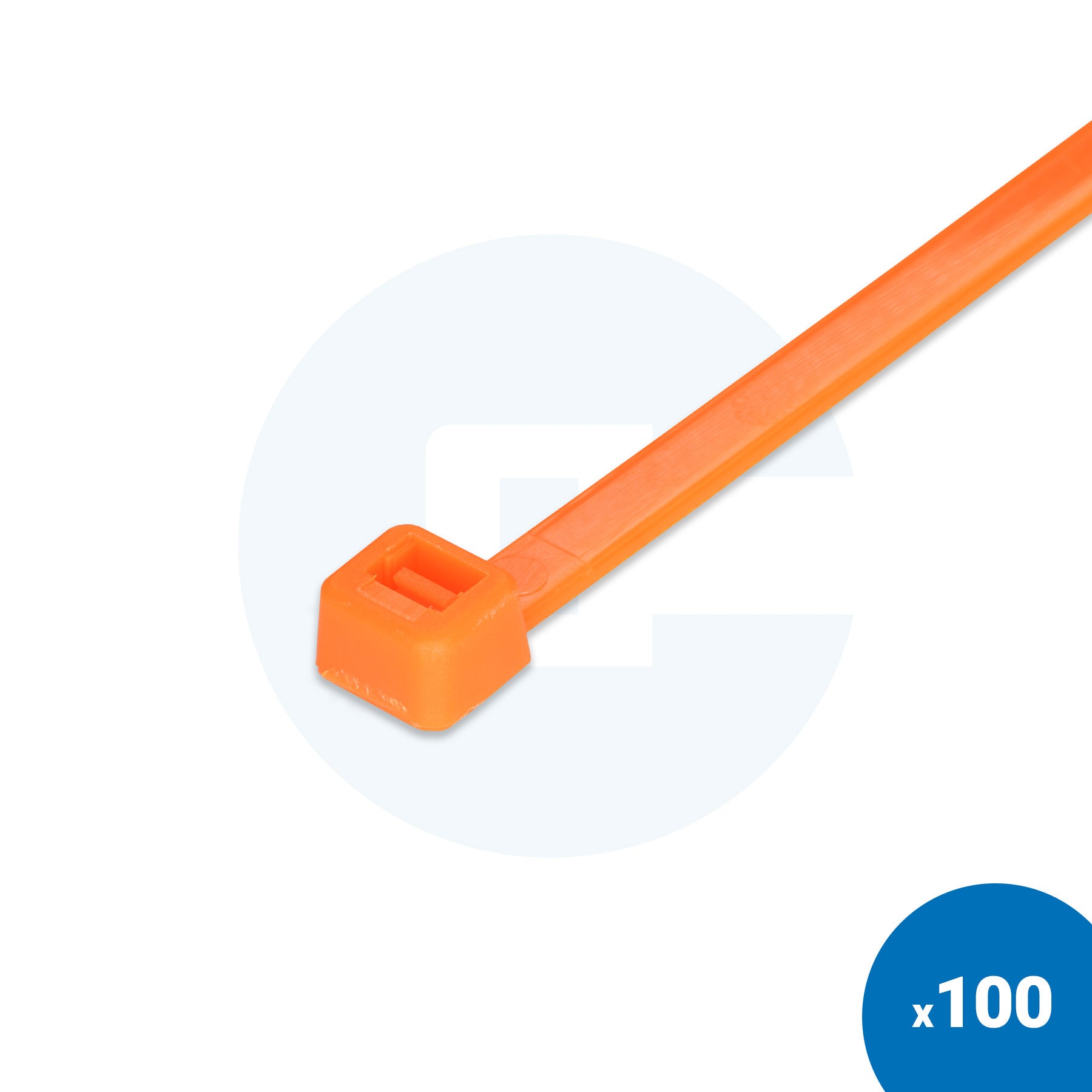 Neonorange kabelbindere - Pakke med 100 stk.