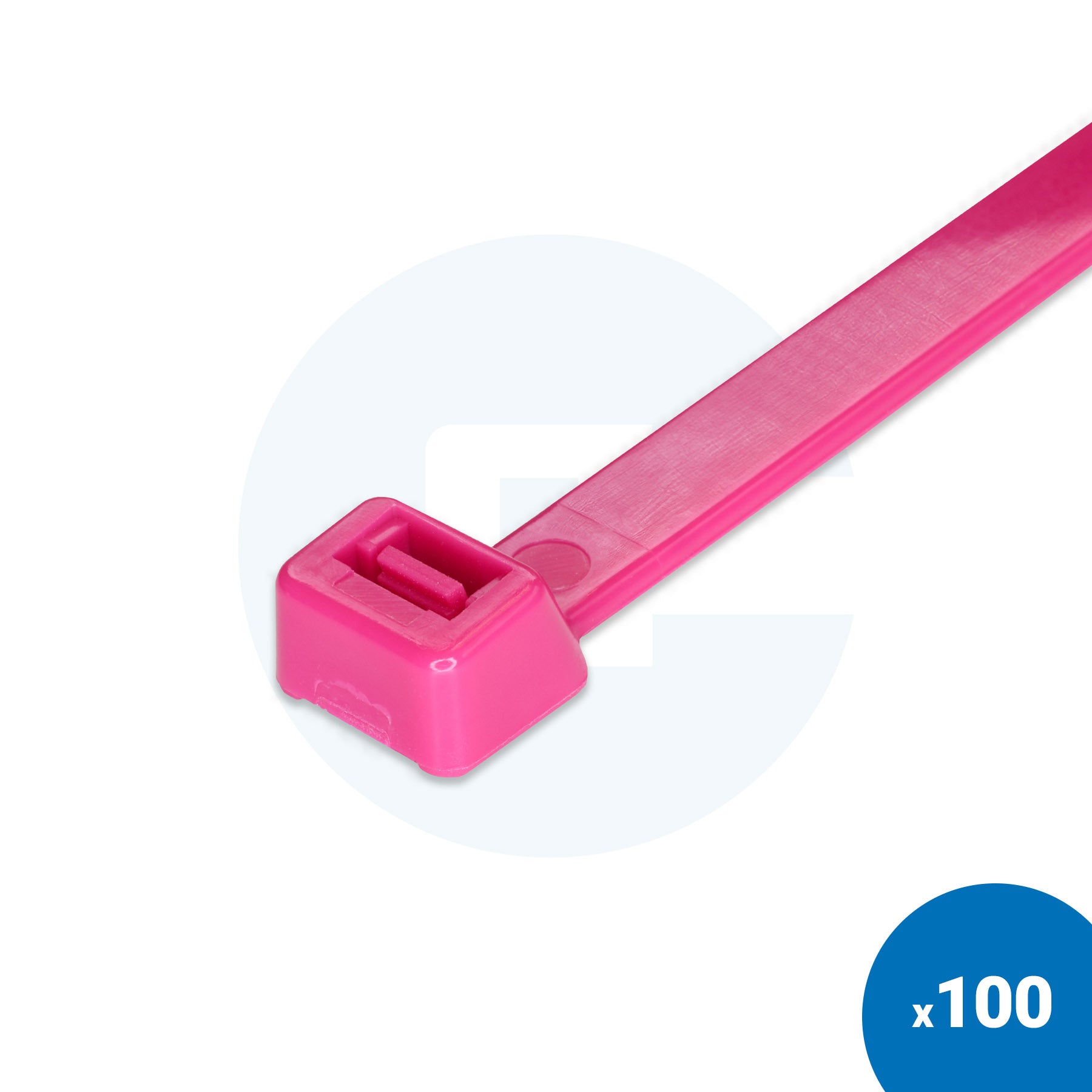 Neonowo różowe opaski zaciskowe - Opakowanie 100 szt.