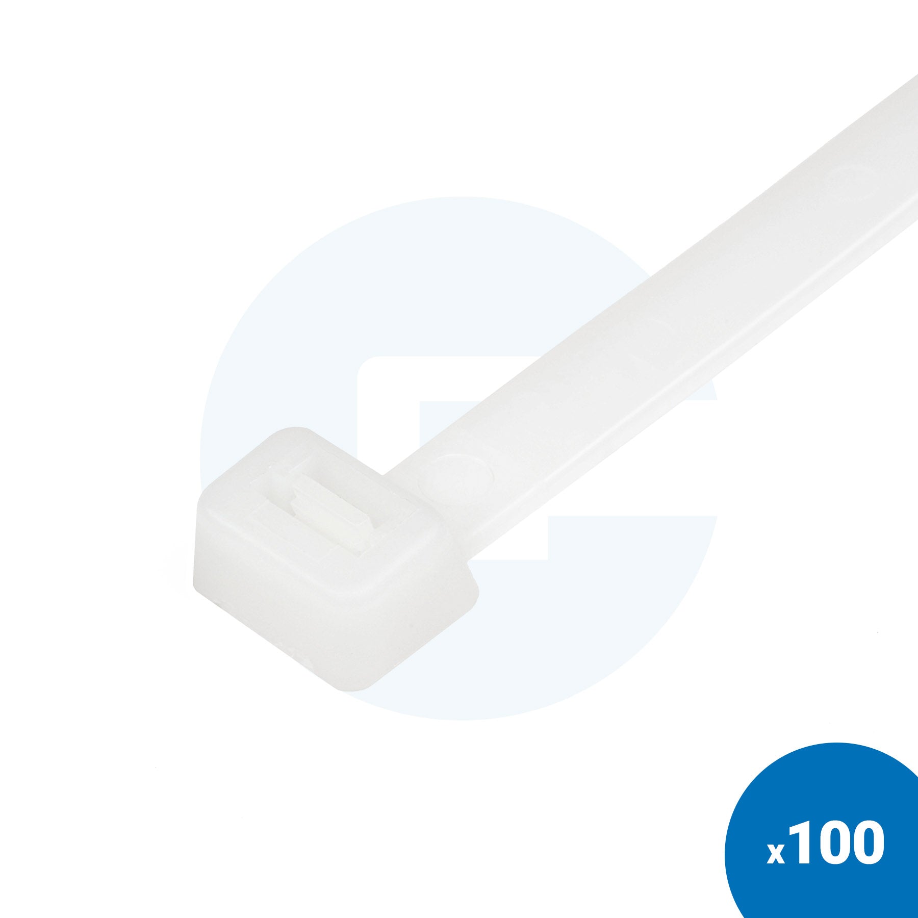 Weiße Kabelbinder - Packung mit 100 Stück