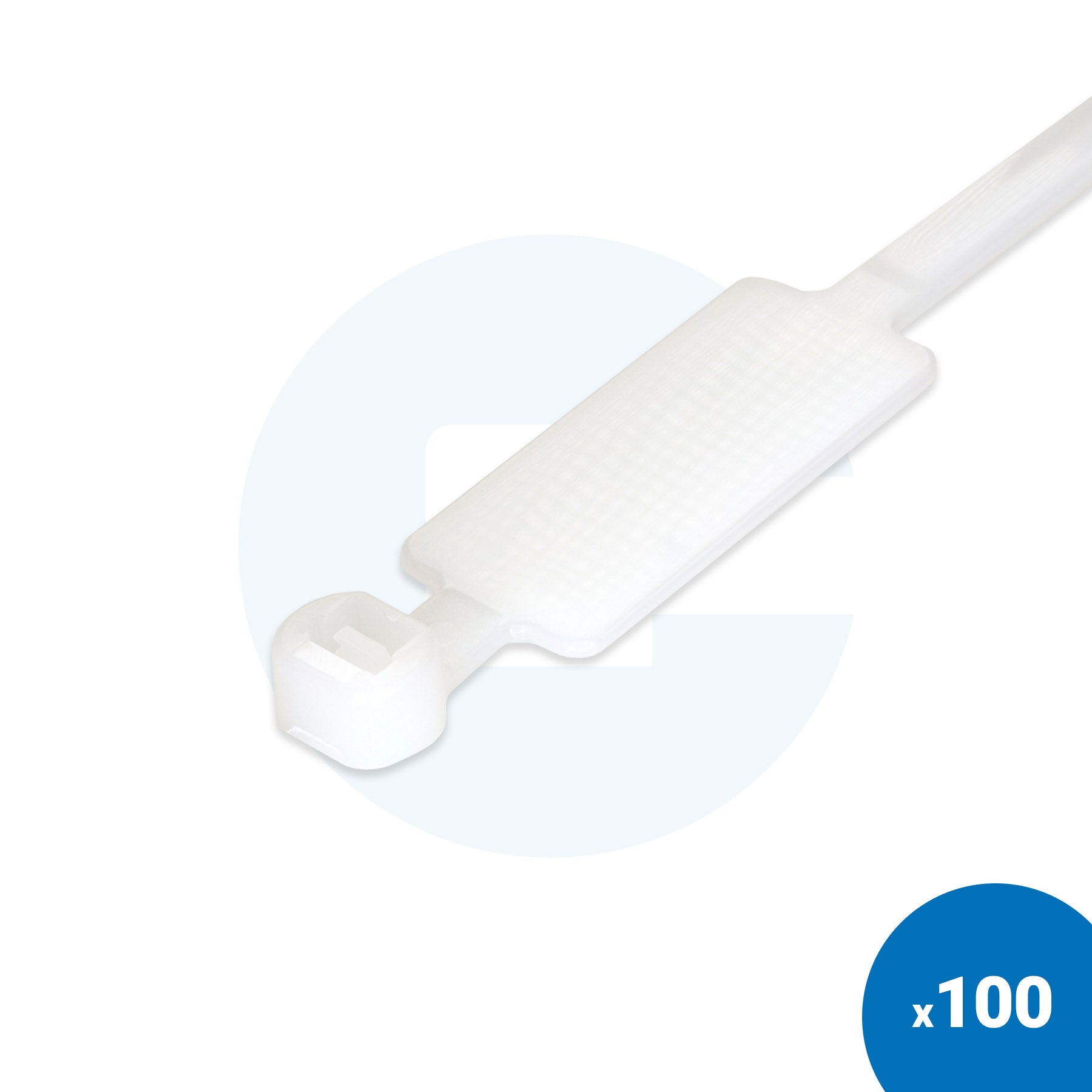 White Marker Cable Ties - 300 x 4,8 mm - Pack of 100